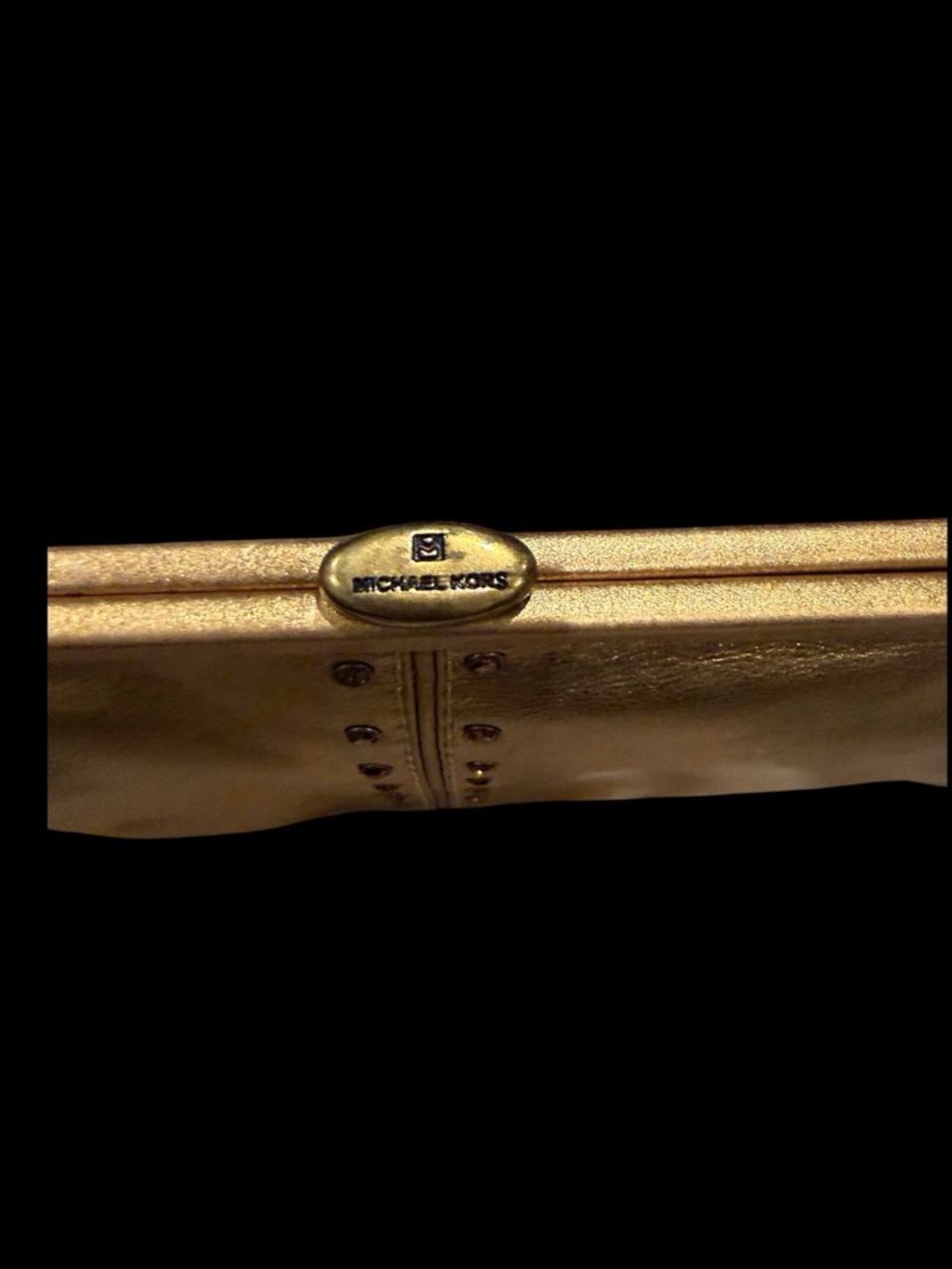 MICHAEL Michael Kors Gold Metallic Chain-HandleClutch - Picture 5 of 5